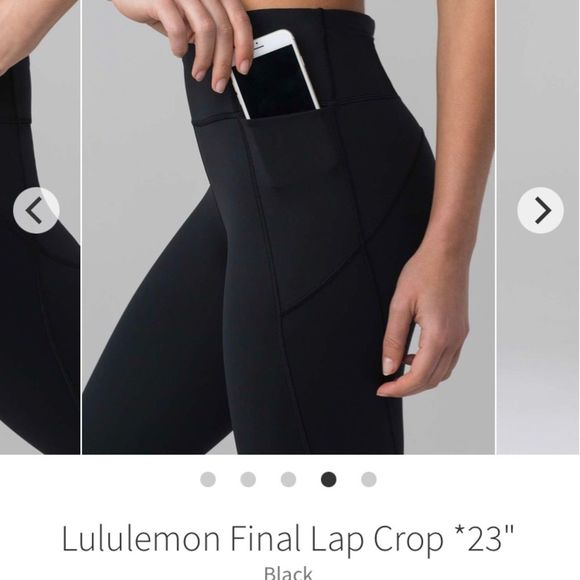 LULULEMON Final Lap Crop 23β Like New Black Nulux Leggings Fast & Free Sz 6 VEUC - Picture 3 of 15